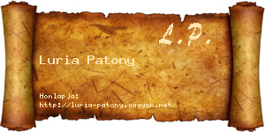 Luria Patony névjegykártya
